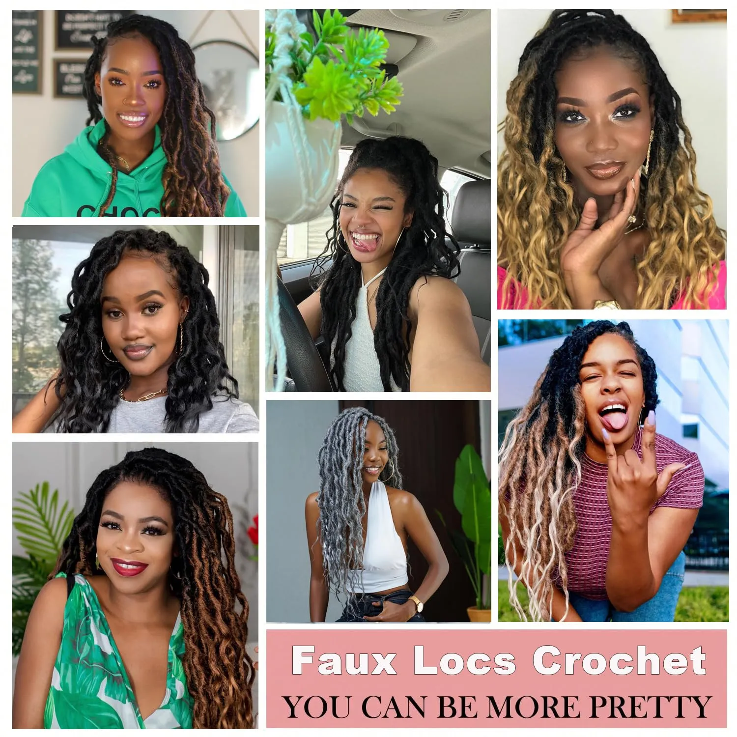 Faux Locs Crochet Hair 18 Inch Soft Locs 7Packs Boho Goddess Locs Crochet Hair with Curly Ends Pre-looped Crochet Locs for Black Women Dreadlock Synthetic Crochet Braids (0T430, 18Inch(Pack of 7))