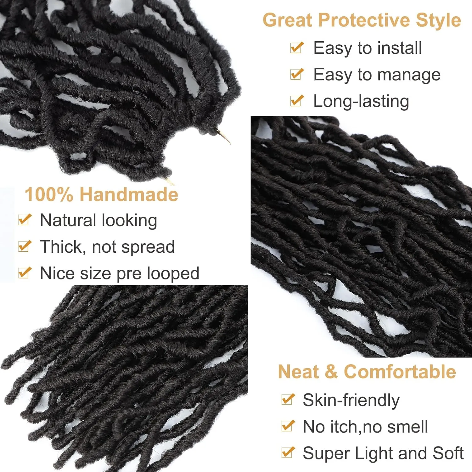 Faux Locs Crochet Hair Dark Brown Soft Locs 30 Inch 7 Packs Long Crochet Locs Goddess Locs Natural Synthetic Pre looped Crochet Braids For Butterfly Locs Crochet Hair (30 Inch (Pack of 7), 4#)