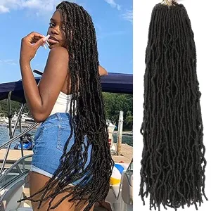 Faux Locs Crochet Hair Dark Brown Soft Locs 30 Inch 7 Packs Long Crochet Locs Goddess Locs Natural Synthetic Pre looped Crochet Braids For Butterfly Locs Crochet Hair (30 Inch (Pack of 7), 4#)