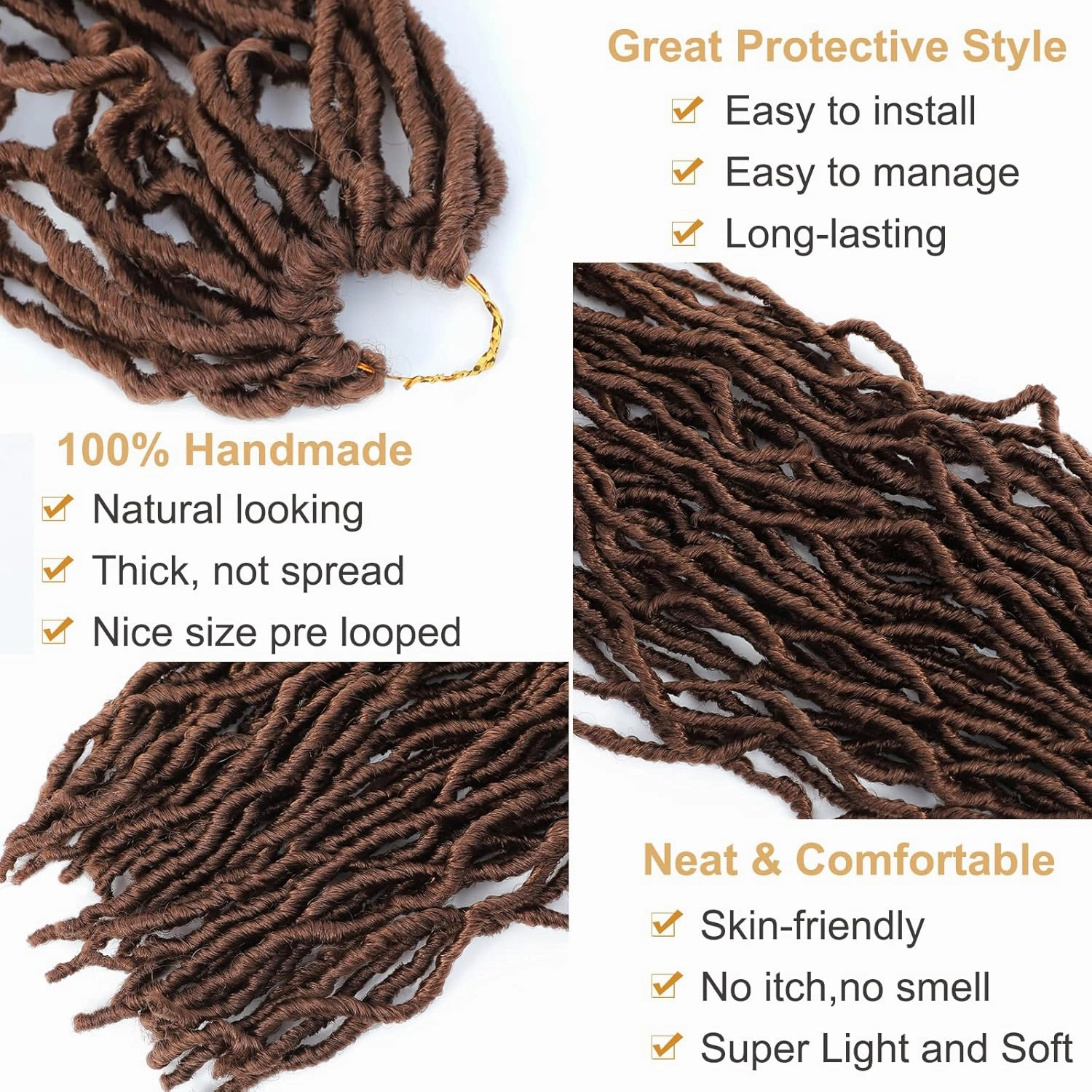 Faux Locs Crochet Hair Soft Locs 26 Inch 7 Packs Long Crochet Locs Natural Locs Crochet Hair For Women Synthetic Pre looped Crochet Braids (26 Inch (Pack of 7), 30#)