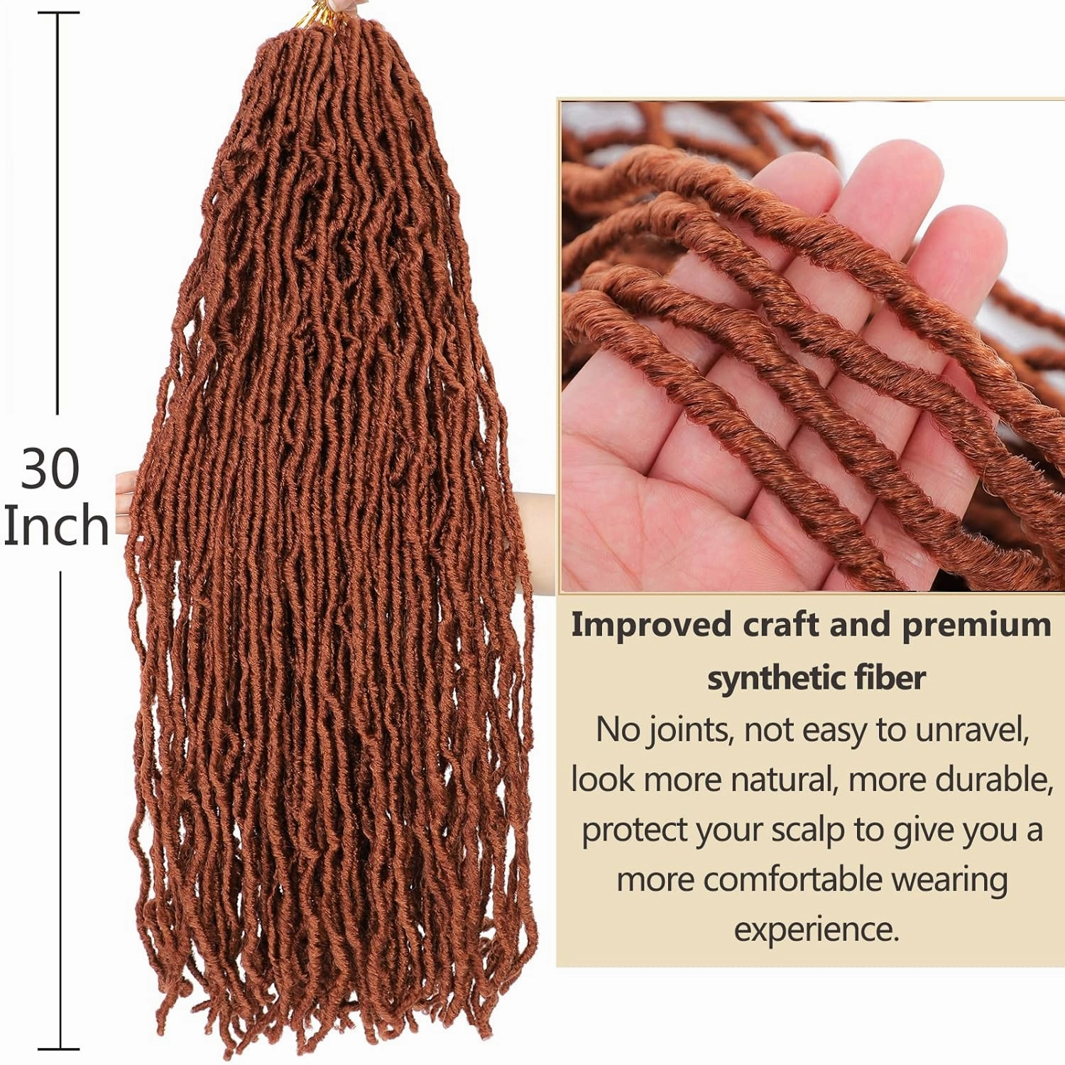 Faux Locs Crochet Hair Soft Locs 26 Inch 7 Packs Long Crochet Locs Natural Locs Crochet Hair For Women Synthetic Pre looped Crochet Braids (26 Inch (Pack of 7), 350#)