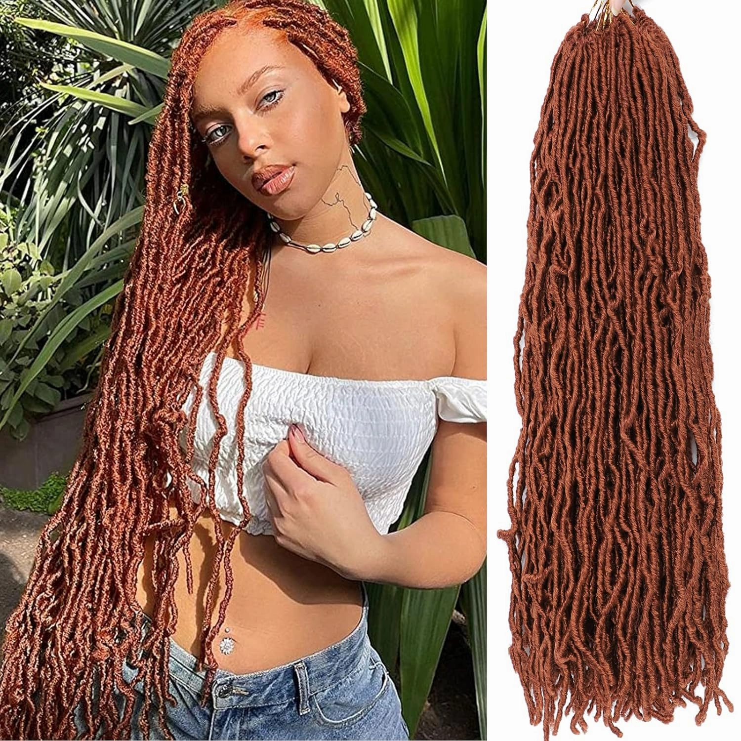 Faux Locs Crochet Hair Soft Locs 26 Inch 7 Packs Long Crochet Locs Natural Locs Crochet Hair For Women Synthetic Pre looped Crochet Braids (26 Inch (Pack of 7), 350#)