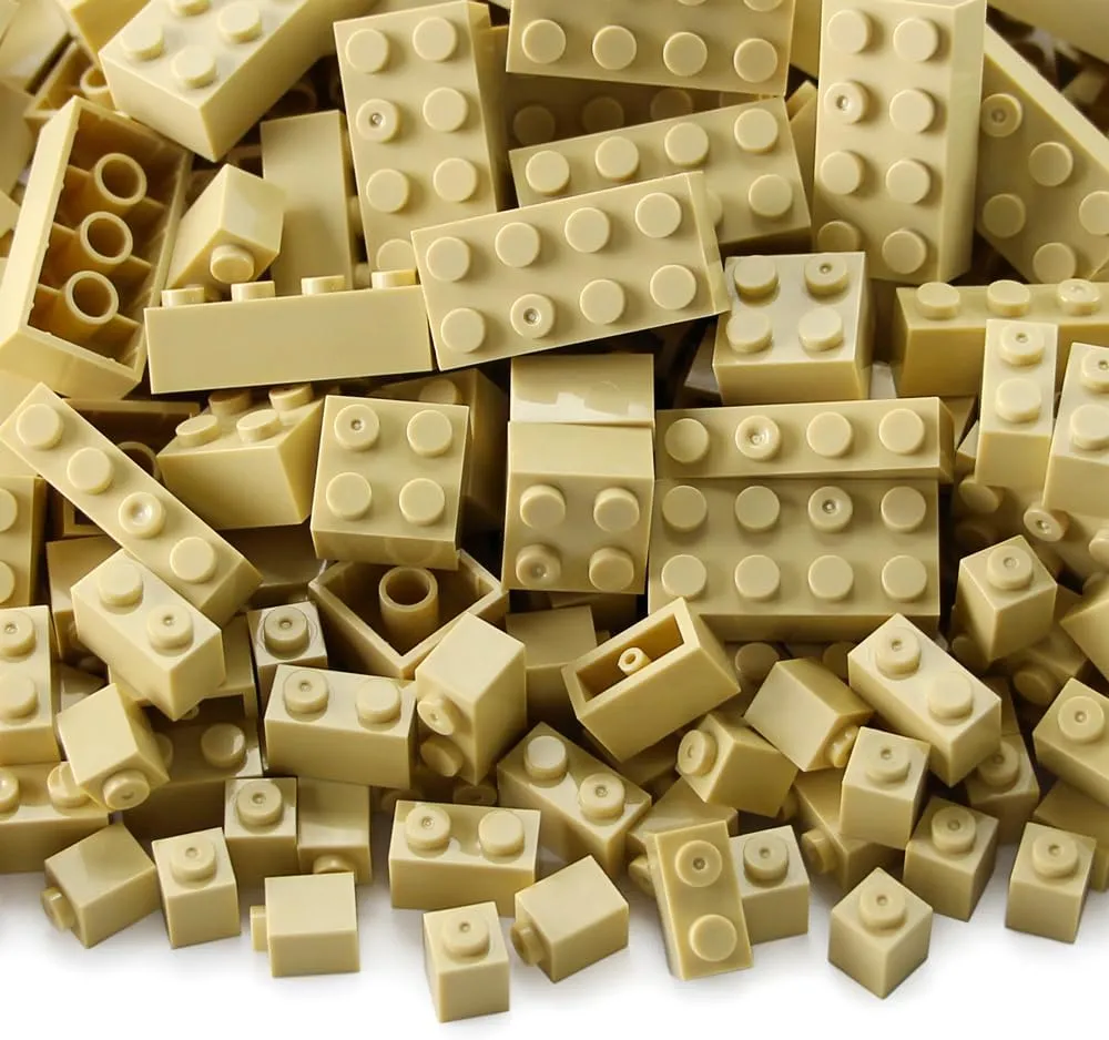 Feleph 260 Pieces Tan Bulk Bricks Sand Classic Building Creative Play Blocks Set Parts Toy Accessories Compatible with Major Brick Brands (Tan)…