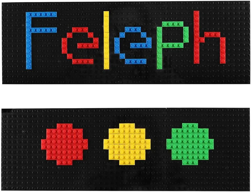 Feleph 9pcs Brick 16x16 Black Plate 1/3 with Holes and Pin Pixel Art Painting Classic Blocks Compatible with 65803 3673 Major Base Plates Brands