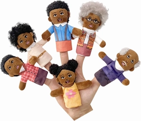 Finger Puppet Family Finger Puppet,6pcs Cute Puppet Mini Plush Toys Teaching Show,Soft Puppet for Kids Family Members Role Playing Birthday Party (African Style)