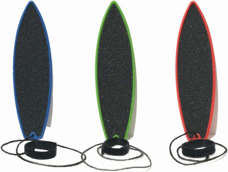 Finger Surfboard – Stealth Mini Hand Surf Toy for Air Surfing Tricks | Grip Tape   Leash | Ride Wind from Cars or Imagination | Fun Road Trip Gift for Skaters & Surfers (Blue, Green, & Red)