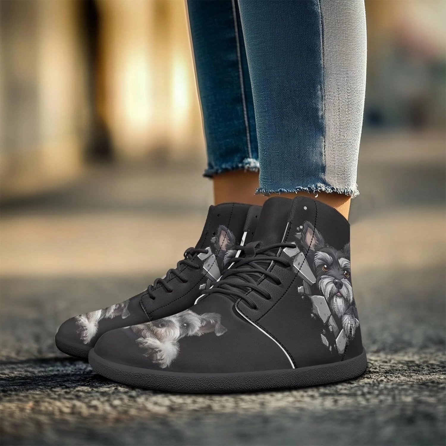 Fire Car Pattern Hiking Shoes Womens Outdoor Athletic Sports Shoes Walking Shoes Trail Running Shoes