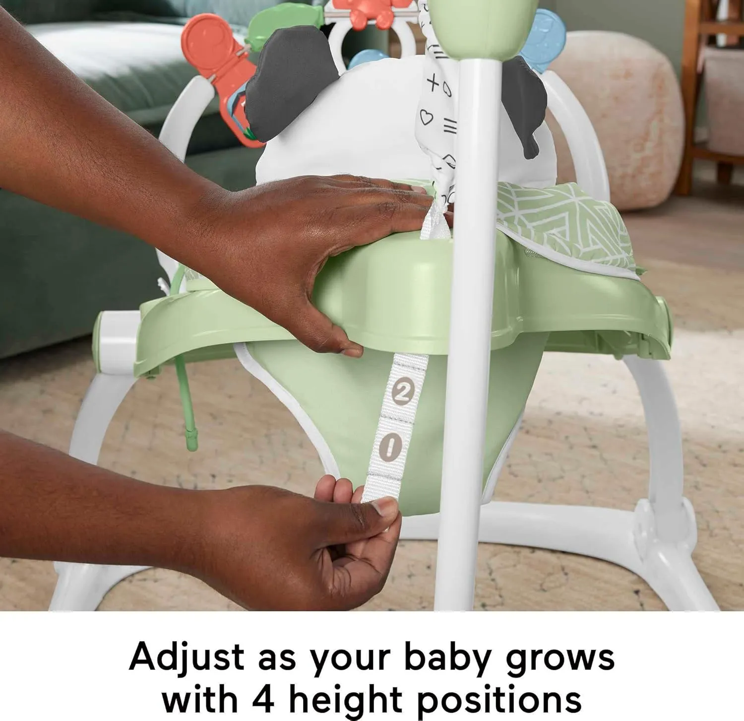 Fisher-Price Baby Bouncer SpaceSaver Jumperoo Musical Activity Center with Lights Sounds & Developmental Toys, Puppy Perfection