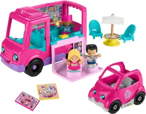 Fisher-Price Little People Barbie Toddler Toy Cupcake Truck Musical Playset with 9 Pieces for Pretend Play Kids Ages 18  Months