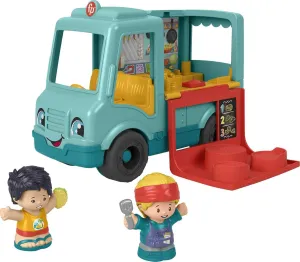 Fisher-Price Little People Musical Toddler Toy Serve It Up Food Truck Vehicle with 2 Figures for Pretend Play Ages 1  Years