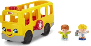 Fisher-Price Little People Musical Toddler Toy Sit with Me School Bus with Lights Sounds & 2 Figures for Pretend Play Kids Ages 1  Years