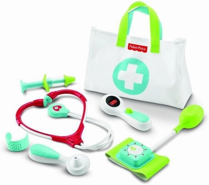 Fisher-Price Preschool Pretend Play Medical Kit 7-Piece Doctor Bag Dress Up Toys for Kids Ages 3  Years