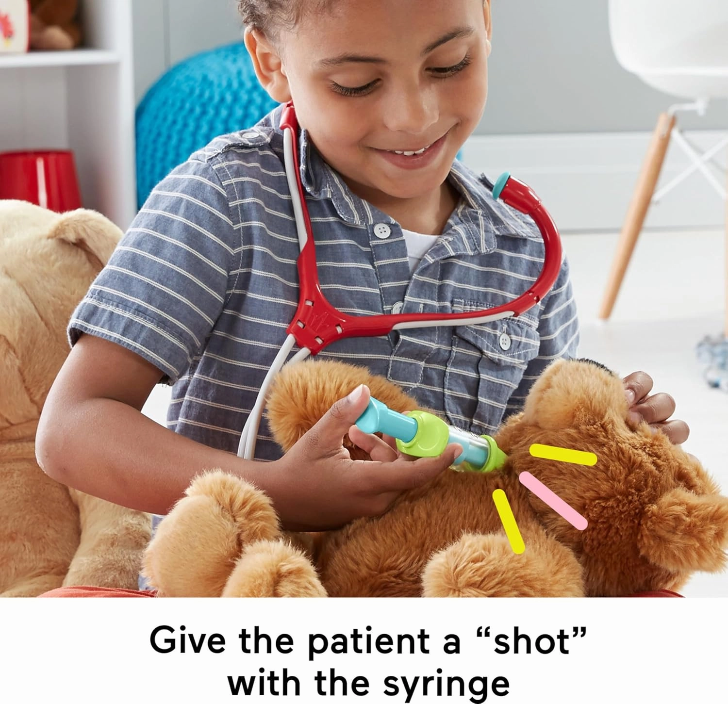 Fisher-Price Preschool Pretend Play Medical Kit 7-Piece Doctor Bag Dress Up Toys for Kids Ages 3  Years