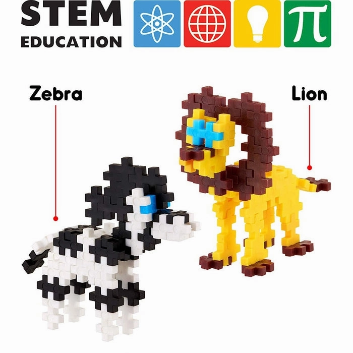 Fixi Bricks Jungle Tube 2 - Lion and Zebra | 110 Pieces (6-10 Years)