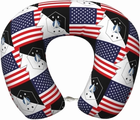 Flag of The Senior Enlisted Advisor of The Space Force and America Neck Pillow Memory Foam U-Shaped Travel Neck Pillow for Airplanes Car Home