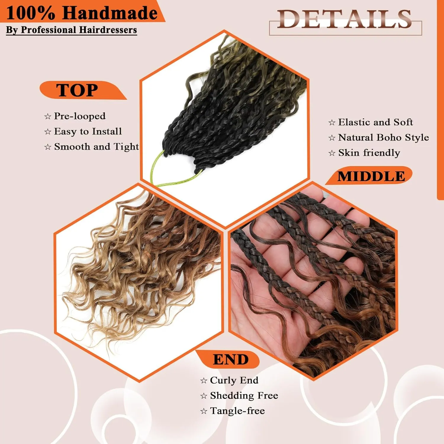Flagship Goddess Box Braids Crochet Hair, 12 Inch 9 Packs Ombre 3Tone Boho Crochet Box Braids with Curly Ends Pre looped Crochet Hair for Black Women,Bohomian Box Braids Crochet Hair-1B/30/27
