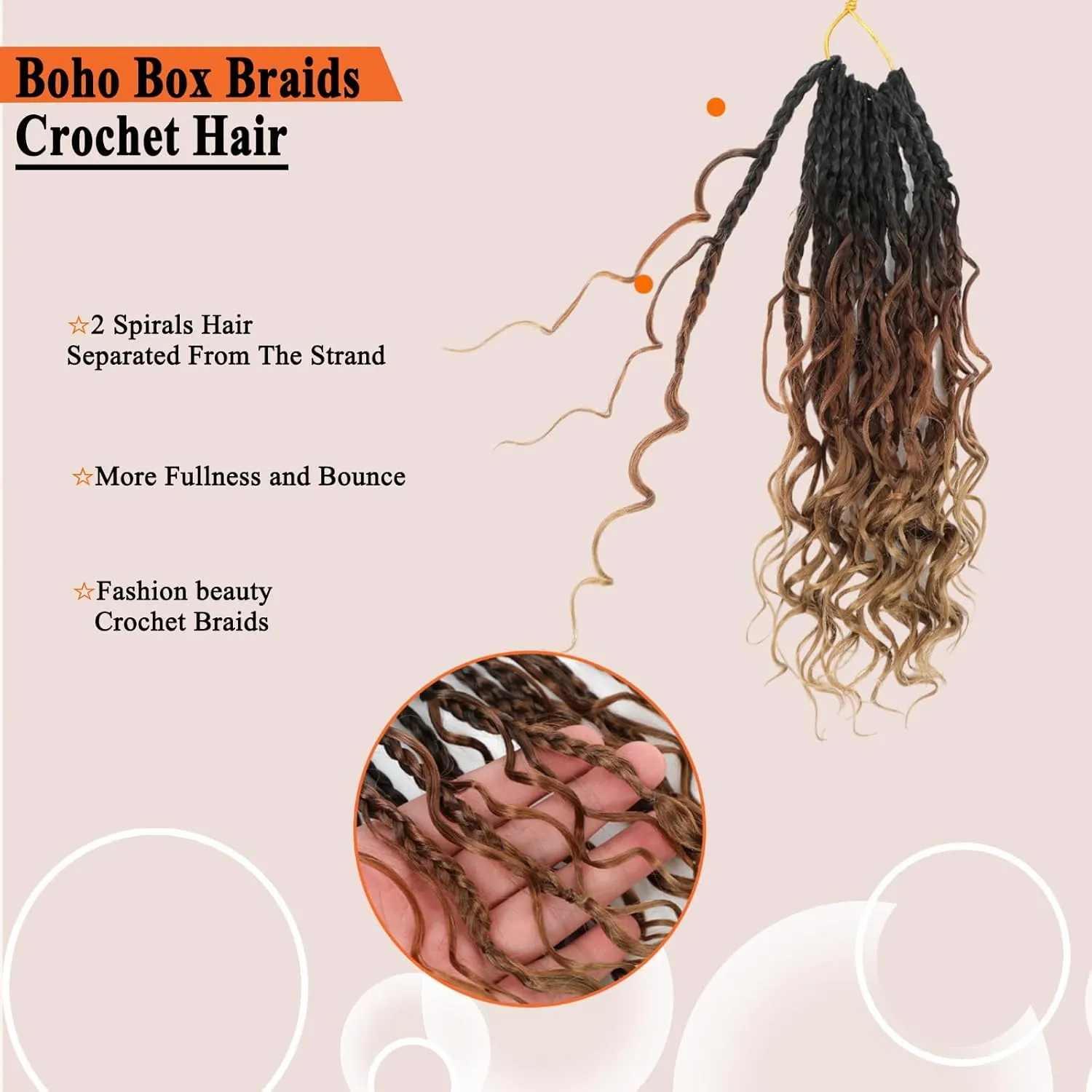 Flagship Goddess Box Braids Crochet Hair, 12 Inch 9 Packs Ombre 3Tone Boho Crochet Box Braids with Curly Ends Pre looped Crochet Hair for Black Women,Bohomian Box Braids Crochet Hair-1B/30/27