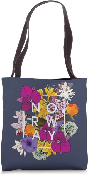 Flowers of Norway Word Art - Norwegian Pride Tote Bag