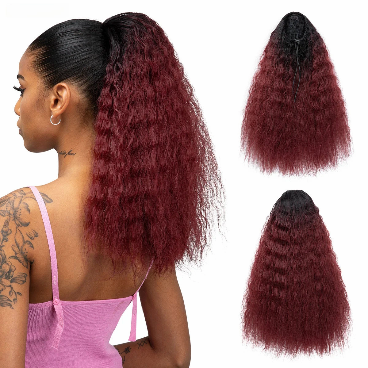 Fluffy Messy Curly Drawstring Long Ponytail Wigs Hair Extensions Wholesale