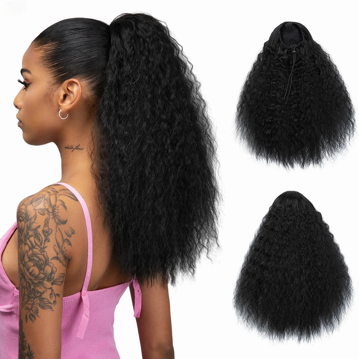 Fluffy Messy Curly Drawstring Long Ponytail Wigs Hair Extensions Wholesale
