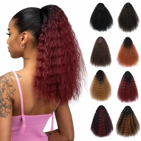 Fluffy Messy Curly Drawstring Long Ponytail Wigs Hair Extensions Wholesale