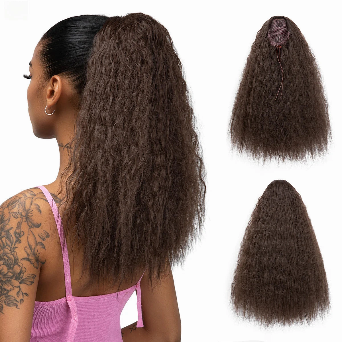 Fluffy Messy Curly Drawstring Long Ponytail Wigs Hair Extensions Wholesale