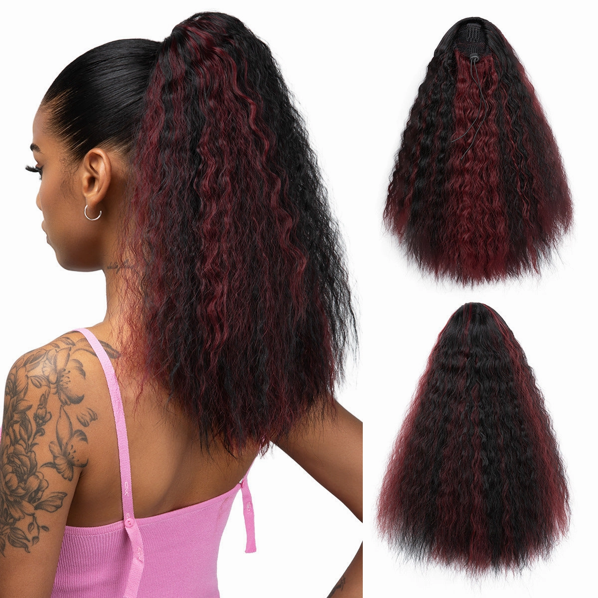 Fluffy Messy Curly Drawstring Long Ponytail Wigs Hair Extensions Wholesale