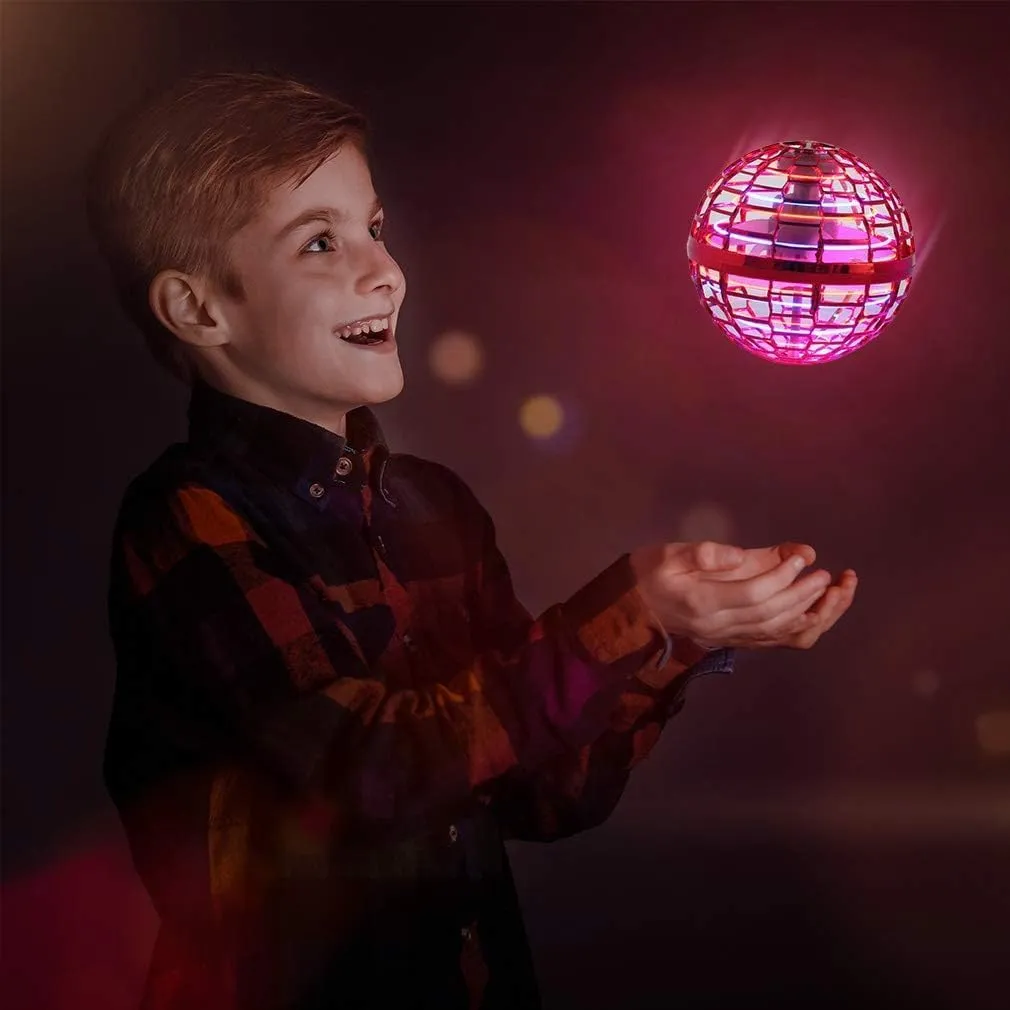 Flying Orb Ball Toy 2024: Cosmic Globe Galaxy Ball with Led Lights, Boomerang Hover Orb, Galactic Flying Spinner, Hand Mini Drone Ball, Cool Kids Toys for Boys Age 6 7 8 9 10 11 12 Girls Gifts, Red