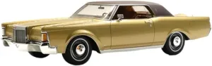 for Lincoln Continental MK3 1 18 Resin Vintage Car Model Yellow Adult Classic Collection Display Souvenir Non-Remote App Controlled Toys