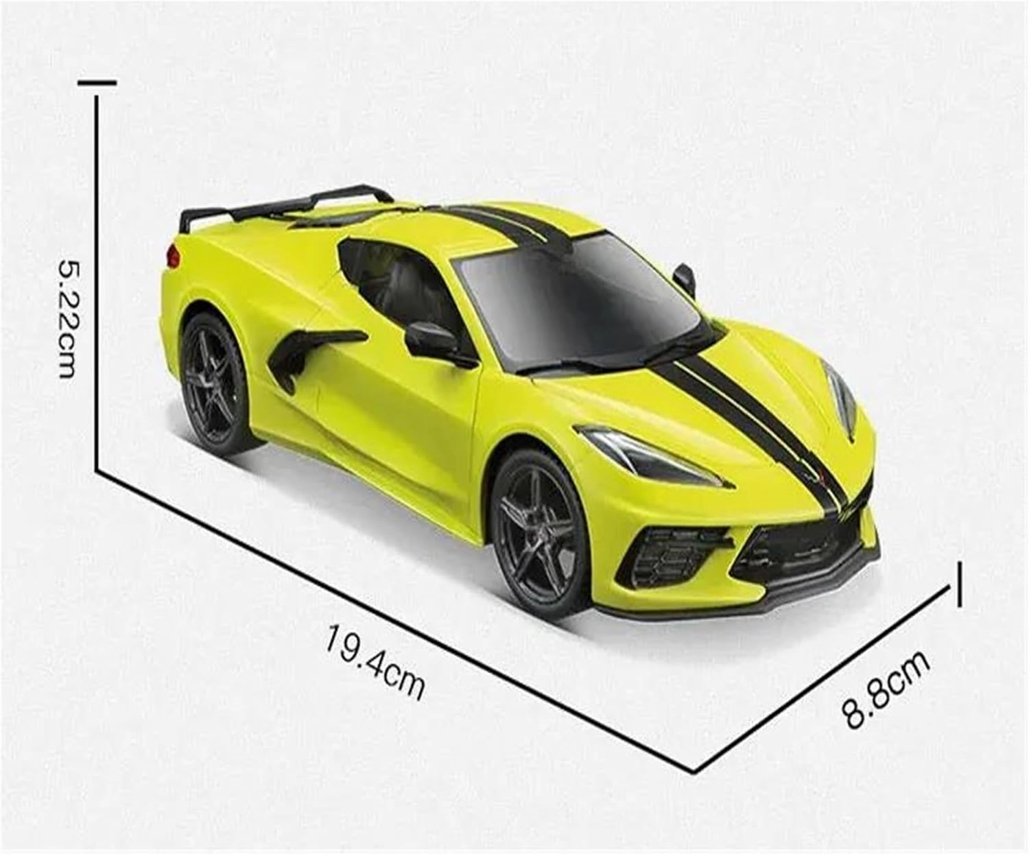 for Corvette Stingray Coupe C8 1:24 2020 Alloy Metal Model Car Birthday Gift(Black)