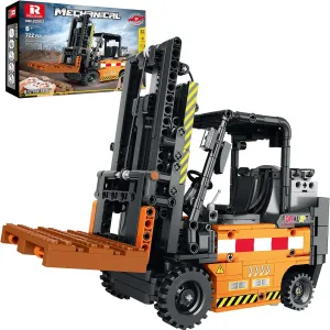 Forklift Truck Building Block Kit,RC Forklift Toys APP Remote Control Construction Machinery Set 22002, Shelf Lifted Truck,Educational Engineering Stem Building Toys for Kids Boy Girl,722 PCS