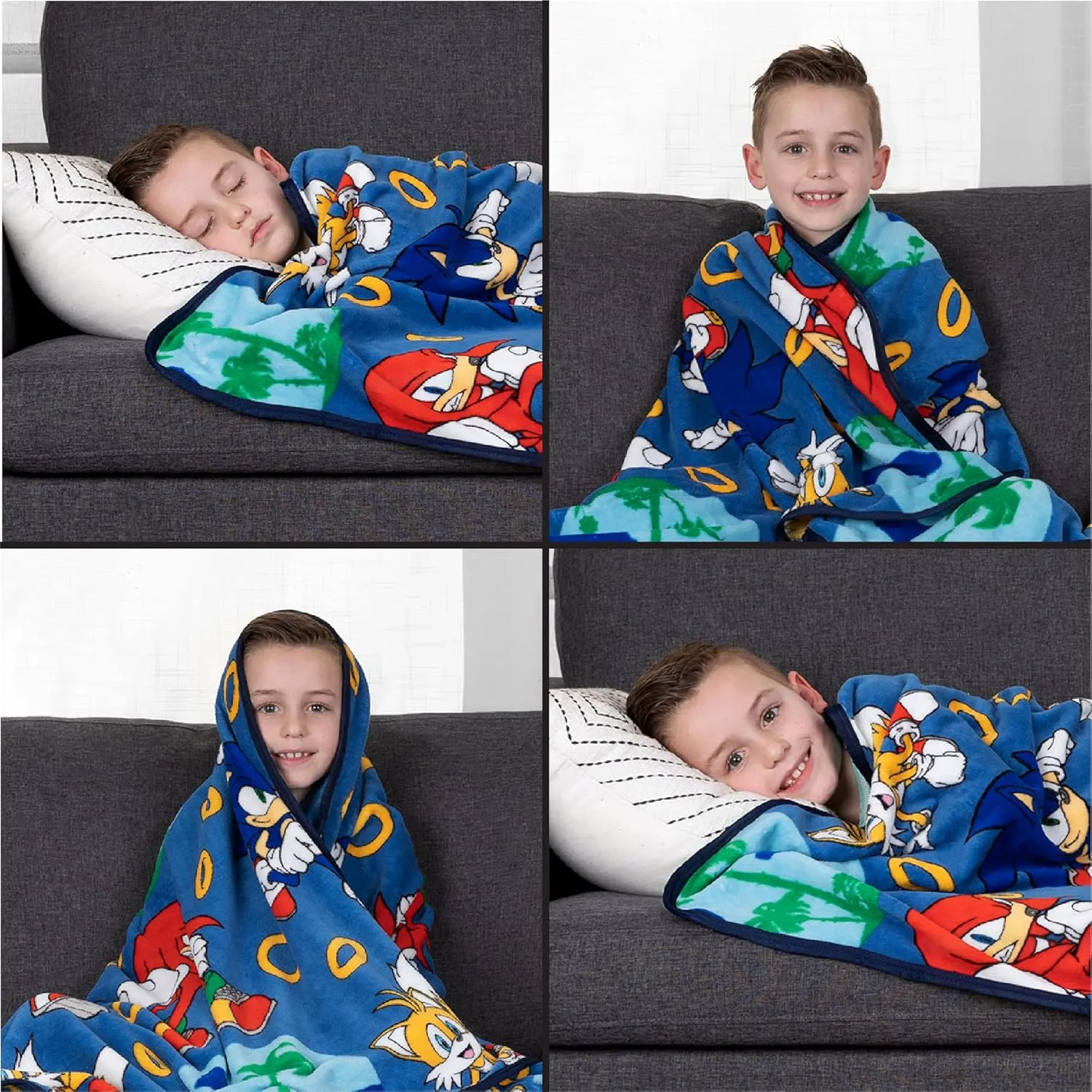 Franco Kids Bedding Super Soft Plush Throw Blanket, 46 in x 60 in, Sonic The Hedgehog, Anime