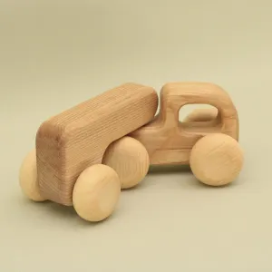 Free Shipping Natural Car with trailer, DC16 : Eco-Friendly Gift with Montessori and Waldorf Educational Influence Lotes Toys Baby Gift