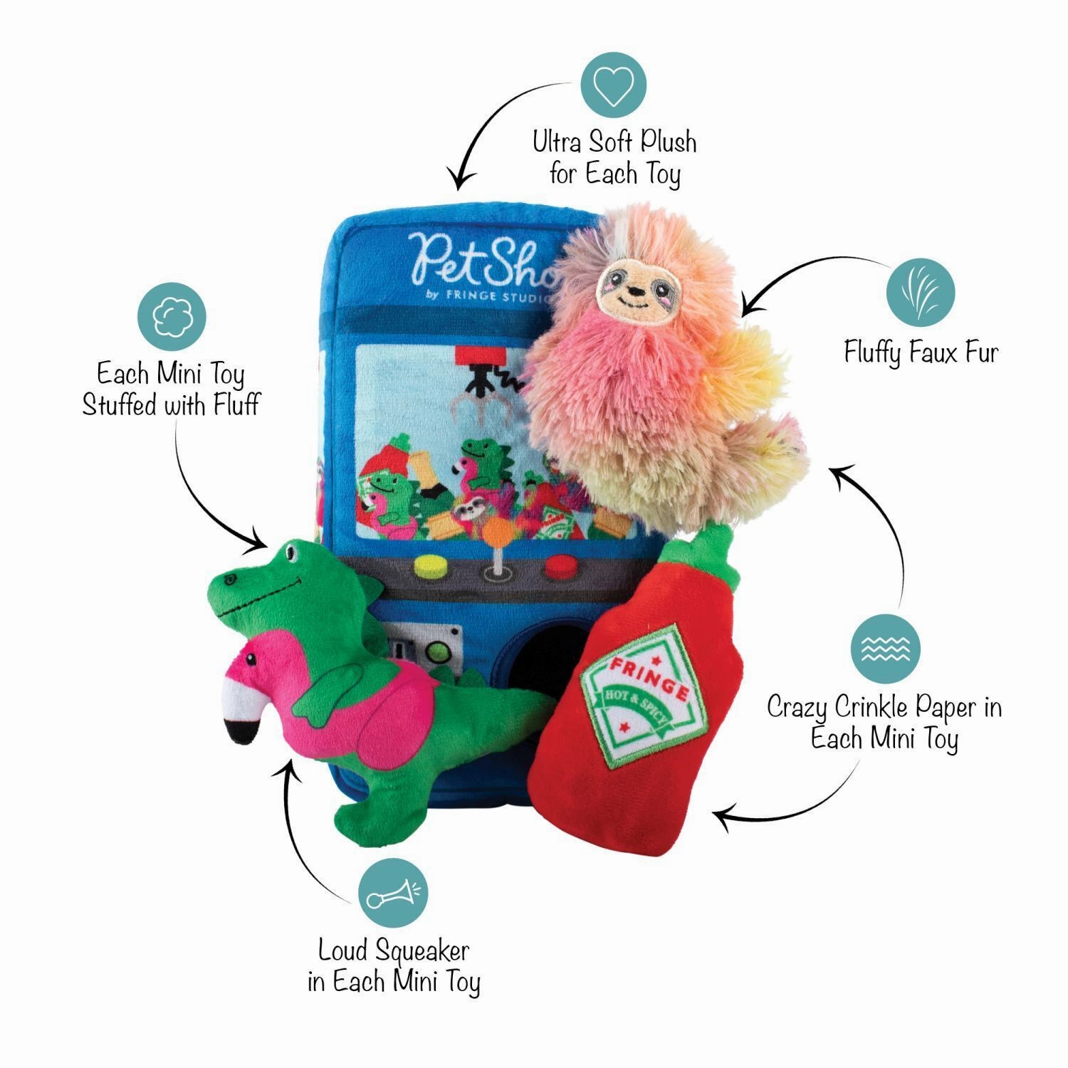Fringe Studio Ready Set Claw Hide N Seek Plush Dog Toy