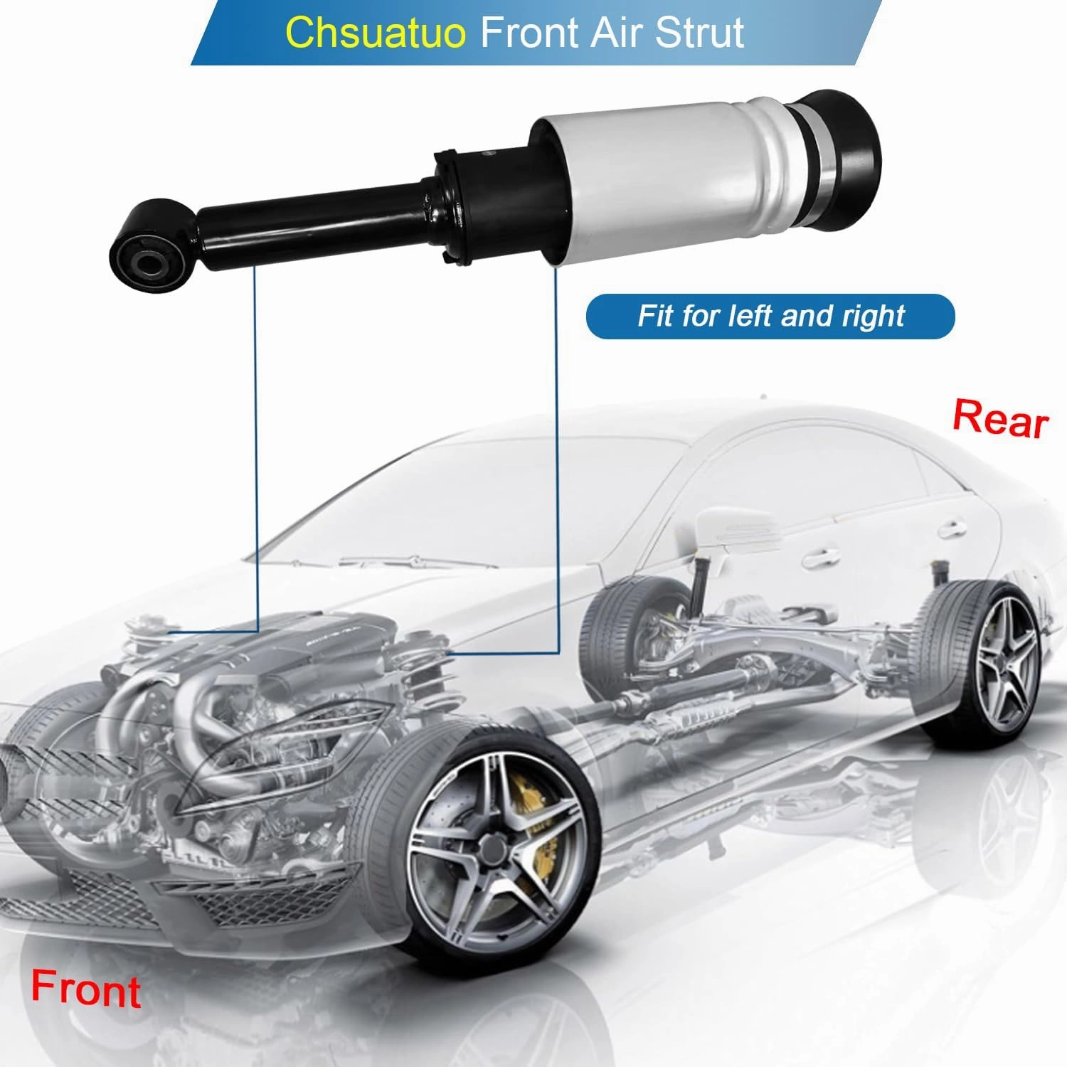 Front Air Shock Strut Absorber Compatible with Land Rover LR3 2005-2009 LR4 2010-2014 Range Rover Sport 2005-2013 RNB501250 RNB501180 (2 Pcs)