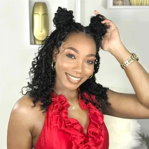 Fulcrum Goddess Box Braids Crochet Hair 10 Inch, 9 Packs Box Braids Crochet Hair for Women, Curly Ends (10Inch, 1B#)