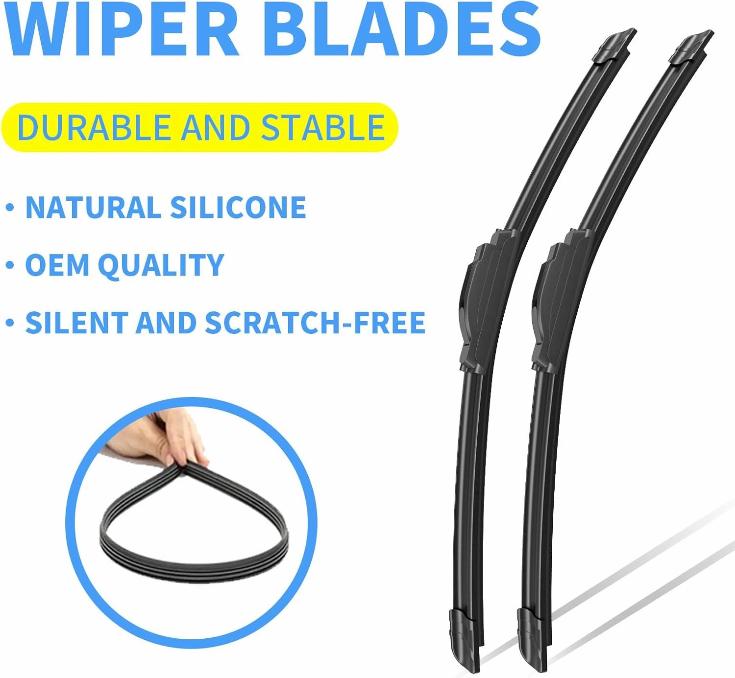 Gavimnal® 26" 22" Silicone Wiper Blades Replacement For Toyota Venza 2009-2015 Honda Civic 2006-2015 Odyssey 2005-2022 Lexus RX350 2007-2015,All-Season Front Windshield Wiper Blades(Set of 2)