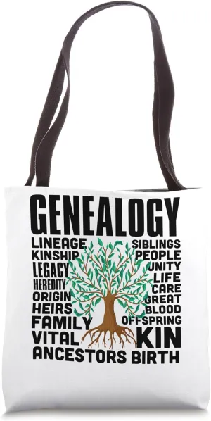 Genealogy Word Cloud Family Ancestry Lineage Genealogist Tote Bag