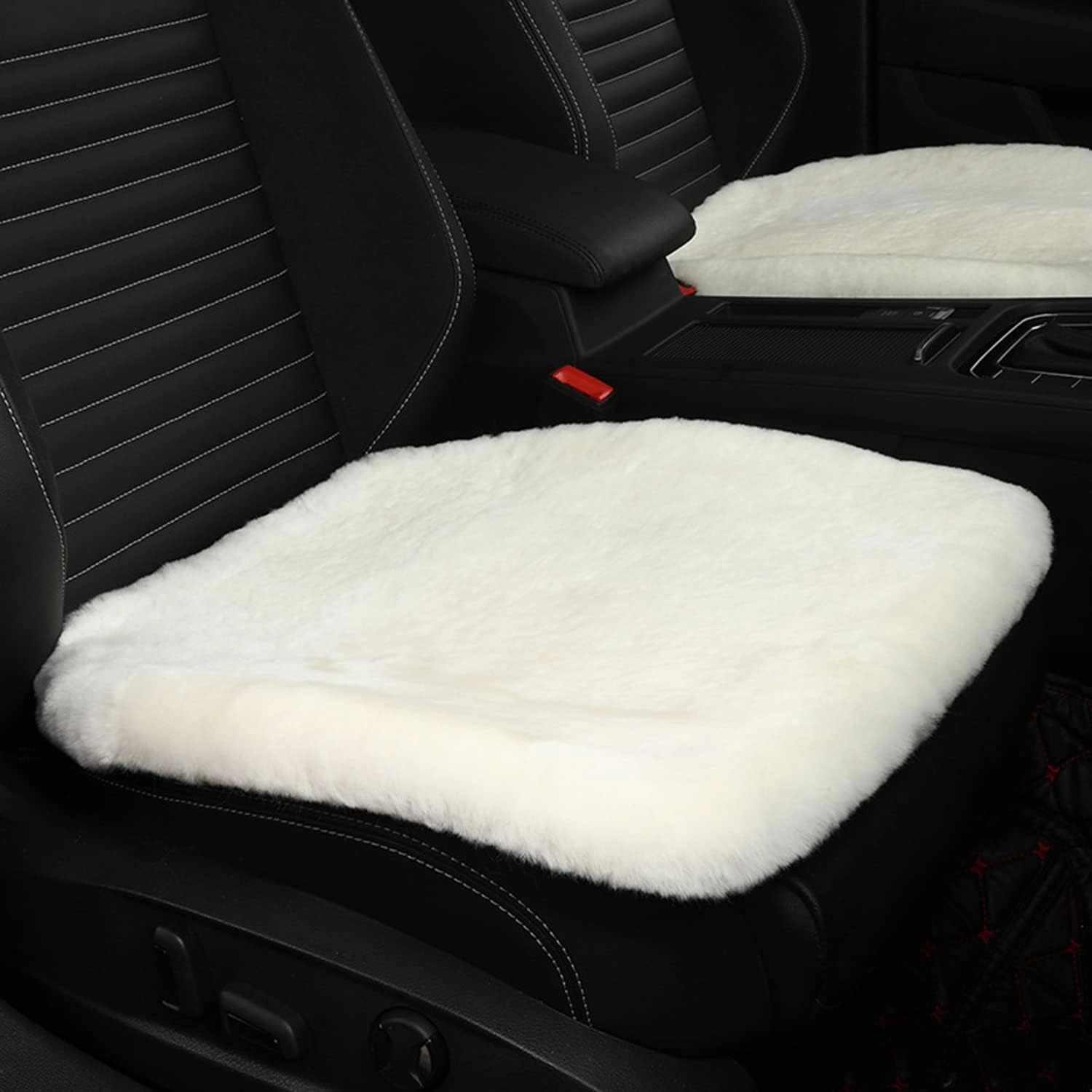 Genuine Sheepskin Car Seat Cushion Natural Fur Wool Seat Cover for Cars Trucks SUV Soft Comfort Office Chair Protector Pad Car Accessories Universal Fit