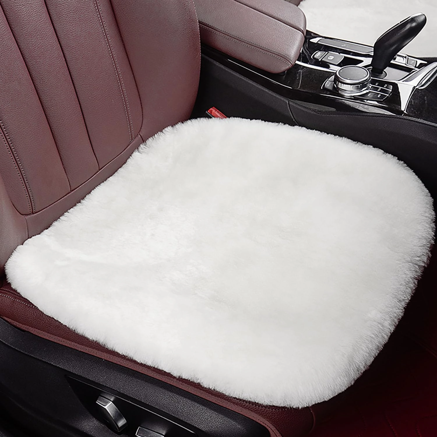 Genuine Sheepskin Car Seat Cushion Natural Fur Wool Seat Cover for Cars Trucks SUV Soft Comfort Office Chair Protector Pad Car Accessories Universal Fit