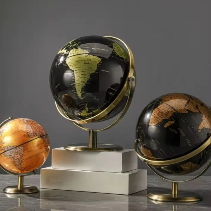 Globe Retro World Globe Modern Learning World Map Globe Study Desk Decor Globe