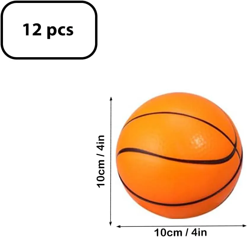 Globe Stress Balls 24Pack 2.5" Mini Foam World Map Squeeze Stress Balls Planet Earth Stress Relief Ball Party Favor Balls to Release Stress for Children Anxiety Relief (Basketball, 4inch 12PCS)