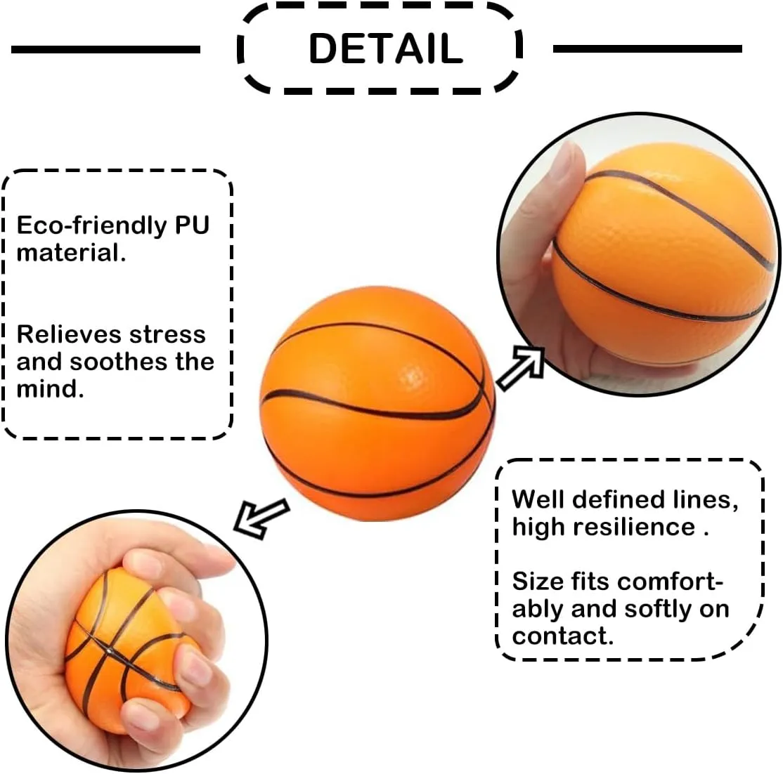 Globe Stress Balls 24Pack 2.5" Mini Foam World Map Squeeze Stress Balls Planet Earth Stress Relief Ball Party Favor Balls to Release Stress for Children Anxiety Relief (Basketball, 4inch 12PCS)