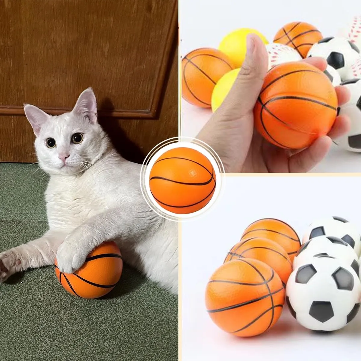 Globe Stress Balls 24Pack 2.5" Mini Foam World Map Squeeze Stress Balls Planet Earth Stress Relief Ball Party Favor Balls to Release Stress for Children Anxiety Relief (Basketball, 4inch 12PCS)