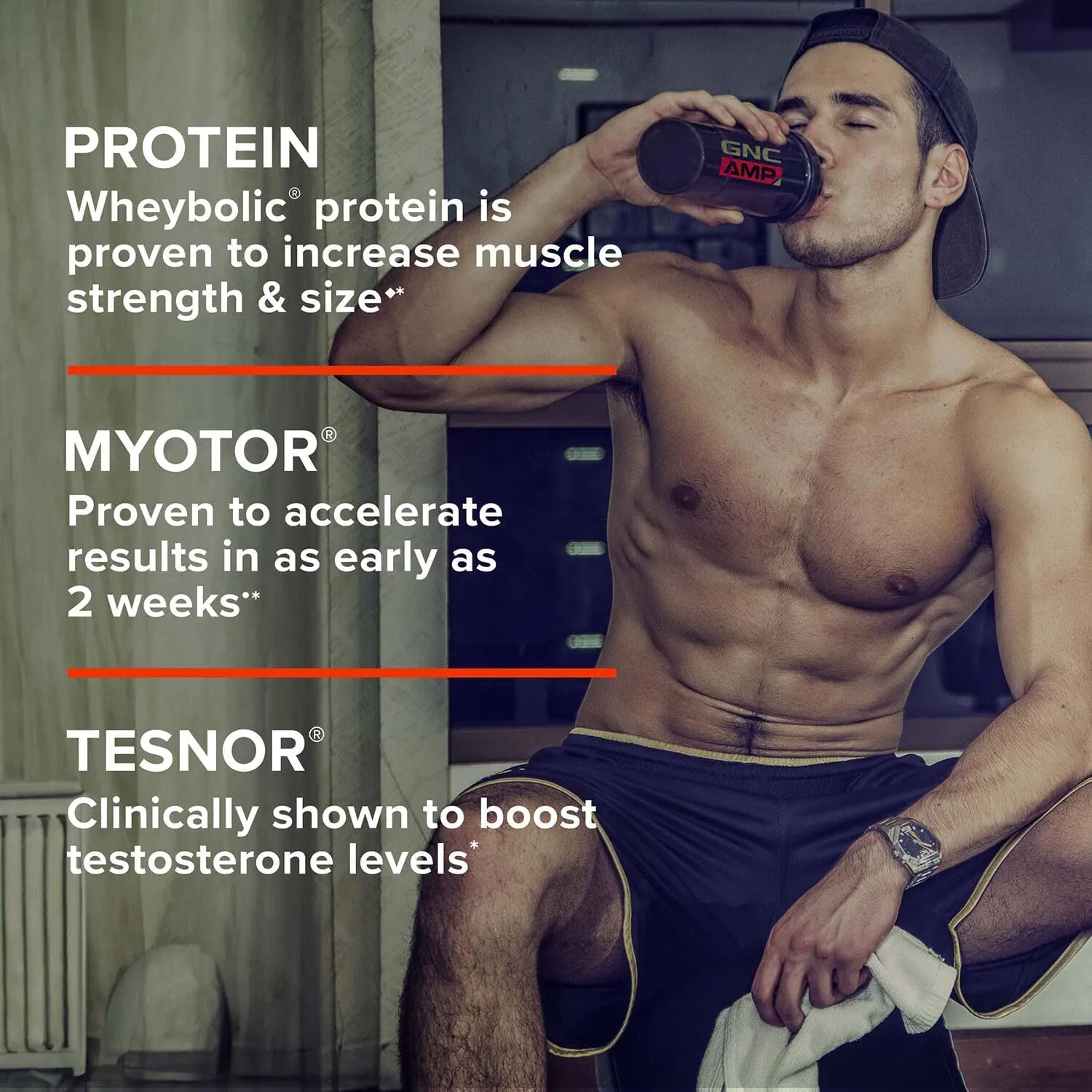 GNC AMP Wheybolic Alpha Clinically Proven Protein Powder, Increases Muscle Strength, Size & Power, Boost Testosterone Levels, 40g Protein, 6.2g Leucine, 15g EAAs, Creatine, Classic Vanilla, 22 SVG