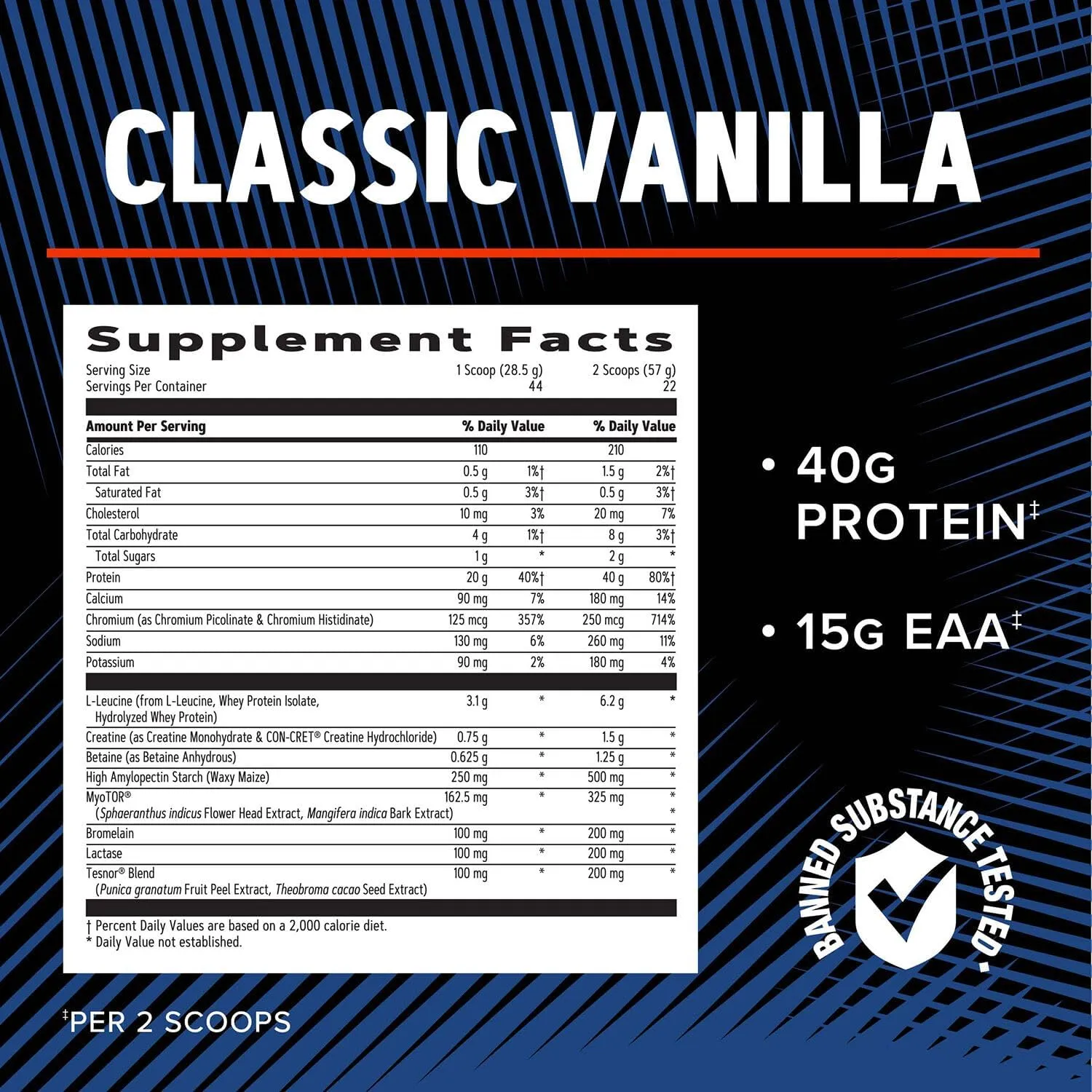 GNC AMP Wheybolic Alpha Clinically Proven Protein Powder, Increases Muscle Strength, Size & Power, Boost Testosterone Levels, 40g Protein, 6.2g Leucine, 15g EAAs, Creatine, Classic Vanilla, 22 SVG