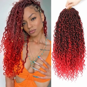 Goddess Locs Crochet Hair 16 Inch 8 Packs Boho Faux Locs Crochet Hair For Black Women Soft Crochet Locs Synthetic Hippie Locs Pre Looped Crochet Braids Curly Ends