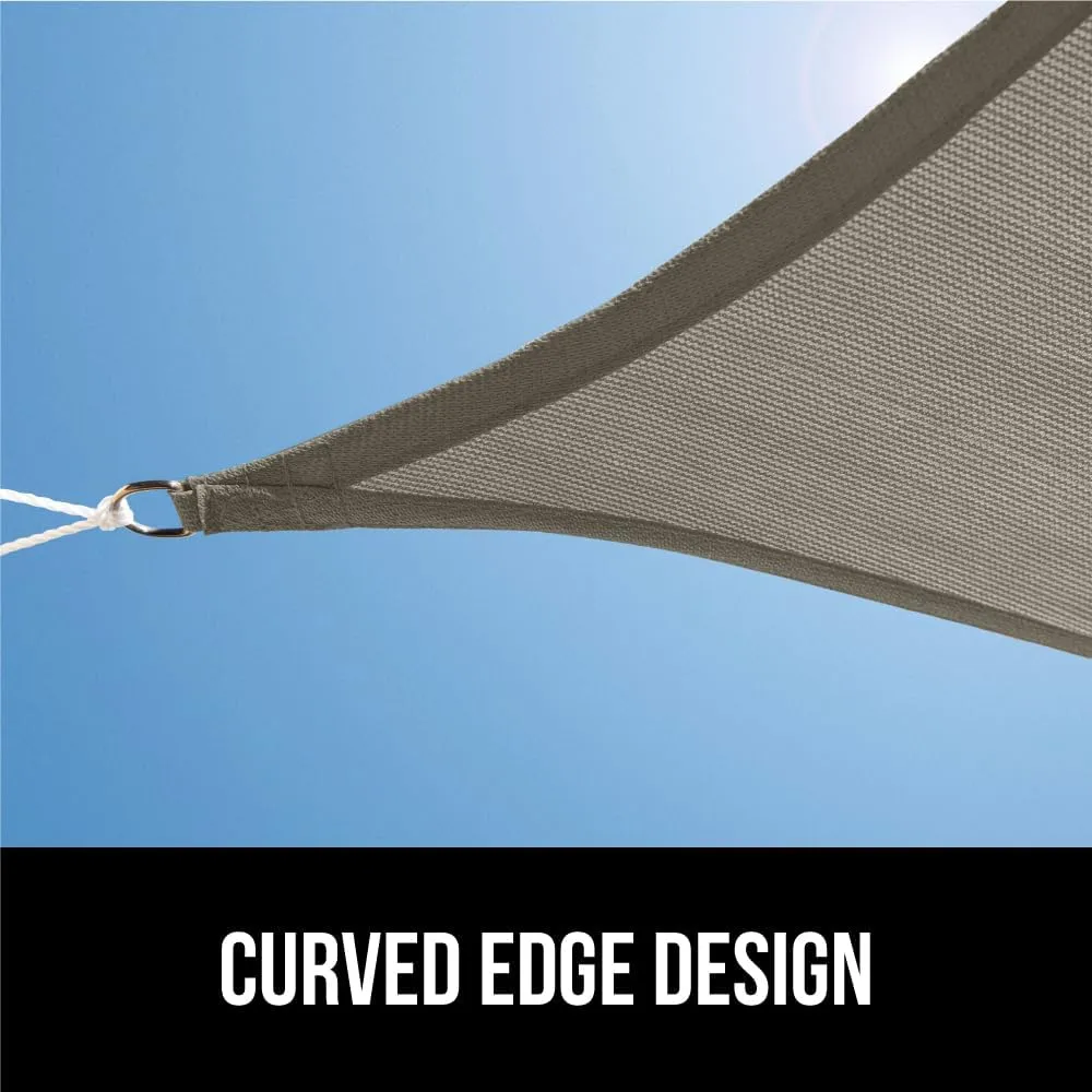 GORILLA GRIP Heavy Duty Sun Shade, UV Protection Fade Tear and Rust Resistant Rectangle Sunshade Canopy, Curved Edges Blocks Sunlight, Breathable Sail, Outdoor Patio, Lawn Garden, 8x10 FT Gray