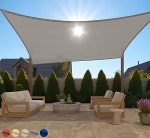 GORILLA GRIP Heavy Duty Sun Shade, UV Protection Fade Tear and Rust Resistant Rectangle Sunshade Canopy, Curved Edges Blocks Sunlight, Breathable Sail, Outdoor Patio, Lawn Garden, 8x12 FT Gray