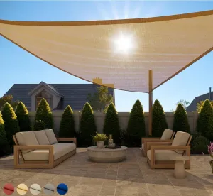 GORILLA GRIP Heavy Duty Sun Shade, UV Protection Fade Tear and Rust Resistant Triangle Sunshade Canopy, Curved Edges Blocks Sunlight, Breathable Sail, Outdoor Patio, Lawn Garden Sand